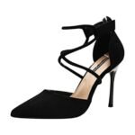 Womens High Heels Sandals, Sexy Dressy Ankle Shoes Black - Image 3